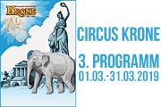 Circus Krone - die 3. Winterspielzeit 2019 ab 01.03.2019 mit klassischen Clowns, Motorrad auf dem Hochseil und einer bezaubernden Tiger-Lady 